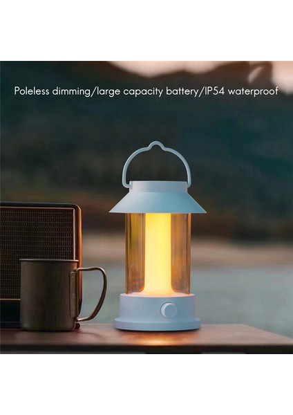 Açık Kamp Işıkları Retro LED Taşınabilir Süper Parlak Atmosferler Dekoratif Işıklar, Beyaz (Yurt Dışından)