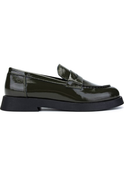 Kadın Haki Rugan Loafer Ayakkabı 1059 0930-1650 Bn Ayk SK24-25 Hakı Krsk Rgn
