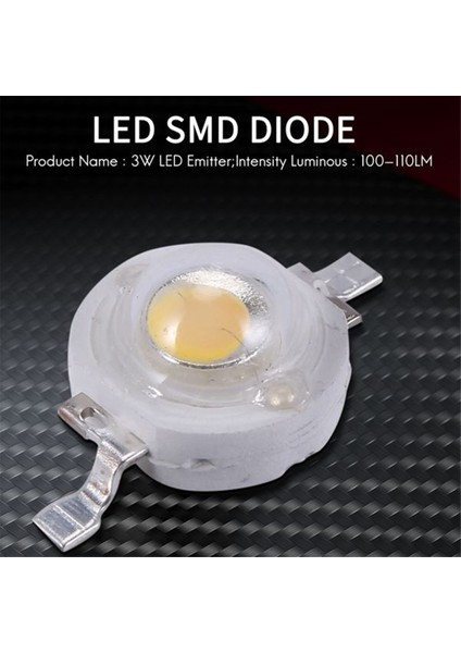 500 Parça Yüksek Güçlü 2 Pin 3W Sıcak Beyaz LED Boncuk Yayıcılar 100-110LM (Yurt Dışından) modelleri