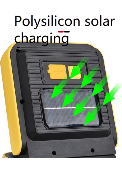 Kamp Koçanı Çalışma Işığı Güneş Enerjili Taşınabilir USB Şarj Algılama LED Dış Mekan Projektör Katlanır ve Döner (Mavi + Siyah) (Yurt Dışından) modelleri