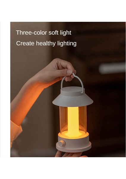 Açık Kamp Işıkları Retro LED Taşınabilir Süper Parlak Atmosferler Dekoratif Işıklar, Beyaz (Yurt Dışından)