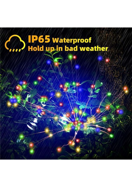 Gökkuşağı Tüplü 4 Pcs Güneş Işığı, 120 LED Açık Bahçe Dekoratif Işıklar IP65 Su Geçirmez Dize (Yurt Dışından)