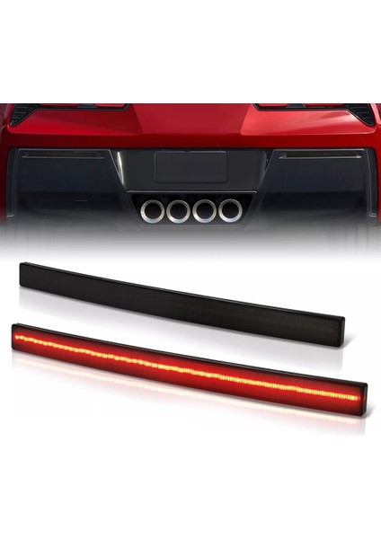 1 Çift Füme Lens Arka Tampon Reflektör Işıkları 84031887 84031888 C7 2014-2019 LED Kuyruk Fren Lambası (Yurt Dışından) modelleri