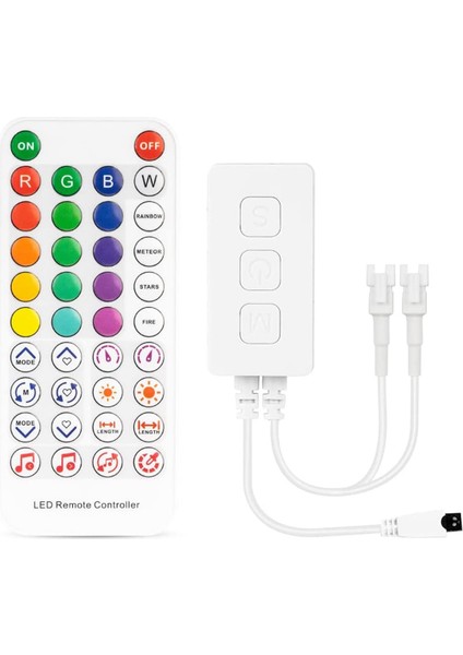 2x SP611E WS2812B WS2811 Bluetooth Müzik LED Şerit Denetleyici IR38 Tuşları Adreslenebilir Aydınlatma Için Uzaktan App DC5V-24V (Yurt Dışından)