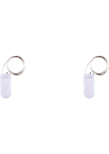 2x LED Düğme Işık Dize Pil Kutusu Esnek Gümüş Telli Su Geçirmez Mini Ateşböceği Işıkları (Yurt Dışından)