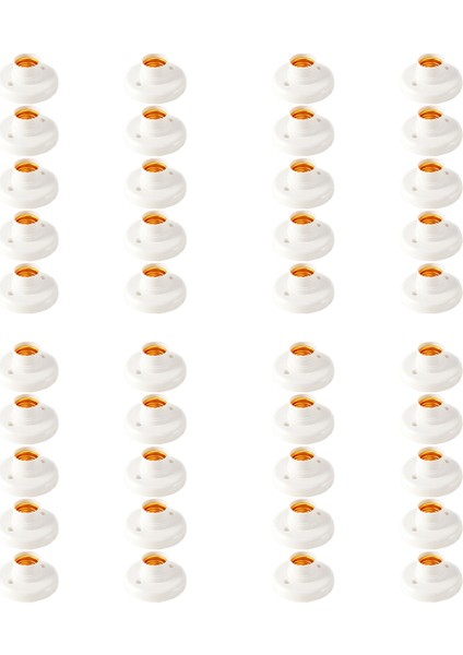 40 Adet E27 Plastik Vidalı Lamba Tutucu Yuvarlak Ampul Soket Adaptörü (Yurt Dışından)