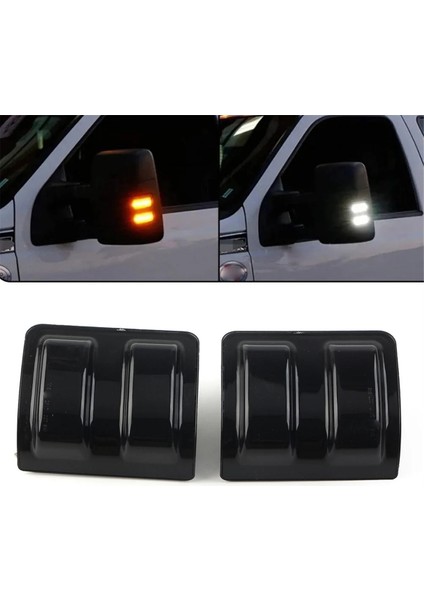 Dönüş Sinyali Işığı LED Dikiz Yan Ayna F250 F450 08-16 Için Çift Renkli Gündüz Göstergesi (Yurt Dışından)
