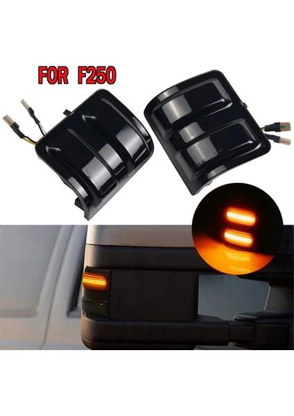 Dönüş Sinyali Işığı LED Dikiz Yan Ayna F250 F450 08-16 Için Çift Renkli Gündüz Göstergesi (Yurt Dışından)