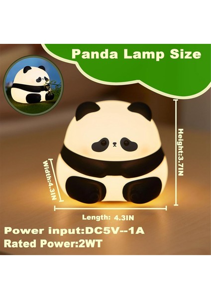 Sevimli Panda Gece Lambası, LED Squishy Yenilik Hayvan Lambası, Ev Dekor Için 3 Seviye Kısılabilir Gece Lambası (Yurt Dışından)