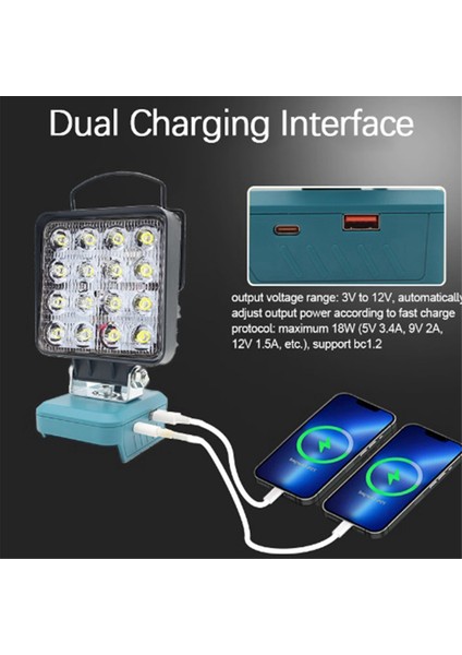 BL1830 Usb-C Hızlı Şarj Için LED Dış Mekan Çalışma Işığı, Uygun Mühendislik Aydınlatması ve (Yurt Dışından) fiyatları