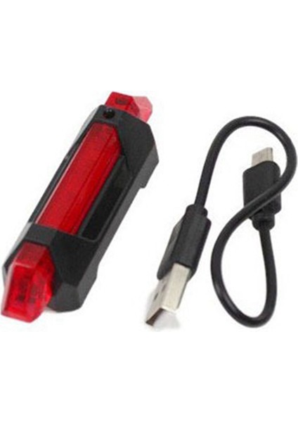 Kask Bisiklet Sinyal Lambası Su Geçirmez Arka Kuyruk LED USB Tarzı Şarj Edilebilir Bisiklet Taşınabilir Ayrılabilir Lamba, A-Kırmızı (Yurt Dışından)