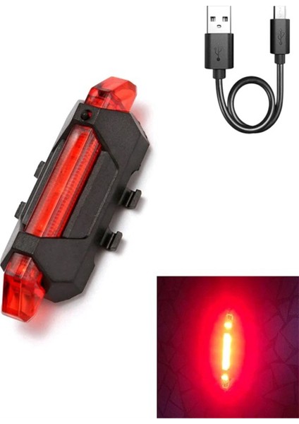 Kask Bisiklet Sinyal Lambası Su Geçirmez Arka Kuyruk LED USB Tarzı Şarj Edilebilir Bisiklet Taşınabilir Ayrılabilir Lamba, A-Kırmızı (Yurt Dışından)
