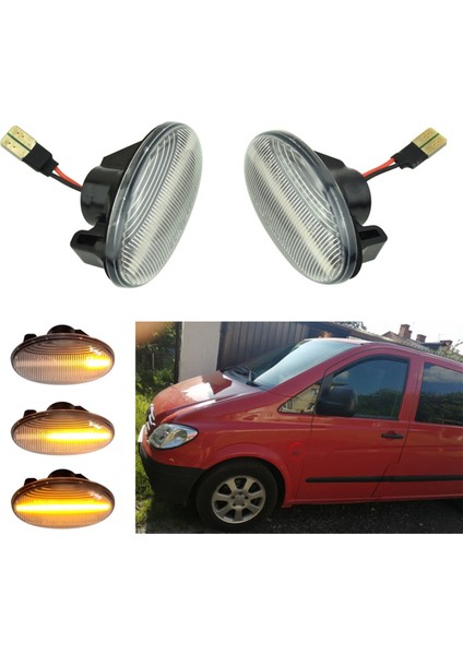 Smart W450 A-Class Için Beyaz Dönüş Sinyali Işığı Dinamik Yan Yanıp Sönen Gösterge 688200121 (Yurt Dışından)