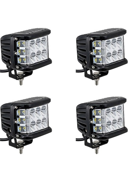 4x Otomatik Üçlü Yan Işıklı Çalışma Işığı Kubbe Patlama Yanıp Sönen Far Spot LED Strobe LED Malzemeleri E (Yurt Dışından)