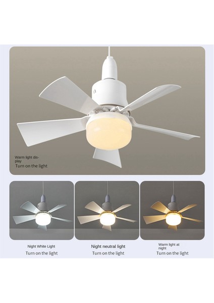 Soketli Fan Işığı Küçük Tavan ve Uzaktan Kumandalı, E27 Taban Için Vidalı, Yatak Odası Mutfak (Yurt Dışından)