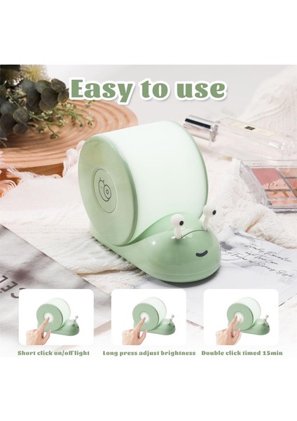 Salyangoz Gece Lambası, Yatak Odası Mutfak Için Rahat Şekil Sevimli Manyetik Masa Lambası, Oda Dekor Hediyeler Gençler-Yeşil (Yurt Dışından) modelleri