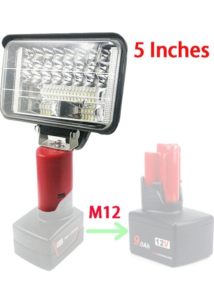 12V Pil Için Taşınabilir LED Çalışma Işığı, 7200LM 144W Ayarlanabilir El Feneri Akülü Akülü Sel (Yurt Dışından)