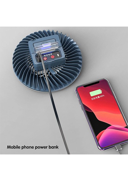 Çadır Araba Acil Durum Için LED USB Şarj Edilebilir Pil ile Çalışan 2x Taşınabilir Kamp Fanı (Yurt Dışından)