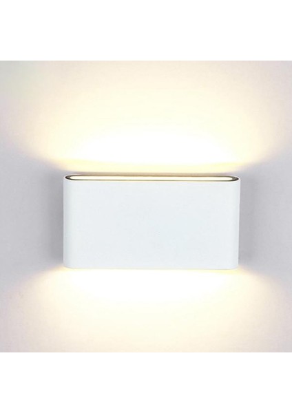 Duvar Lambası LED Su Geçirmez Dış Mekan IP65 Alüminyum 12W Iç Dekorasyon Beyaz Kabuk Sıcak Işık (Yurt Dışından)