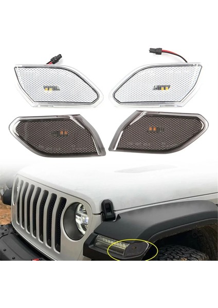 Sarı LED Ön Yan Işaretleyici Işık Dönüş Sinyali Lambası Yuvarlak Kaş Wrangler Jl 2018+ Için (Yurt Dışından) modelleri
