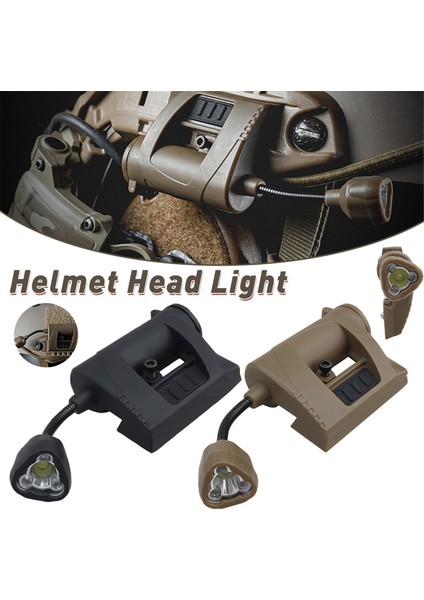 Kask Lambası Mpls Şarj El Feneri 3 Modu Far Naylon Enerji Tasarruflu Açık Hava Lambası Avcılık Kamp, Çamur Rengi (Yurt Dışından)