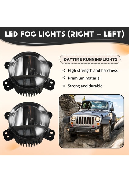 Wrangler Jl 2018-2024 Için Araba Ön Tampon Sis Lambası Aksamı Sarı LED Gündüz Farı Drl Far Yol (Yurt Dışından) fırsatları