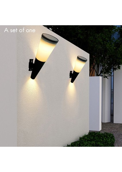 Bahçe Çift Renkli Duvar Lambası LED Solar Açık Su Geçirmez Koridor Gece (Yurt Dışından)