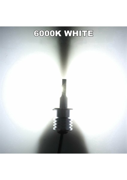 6x H3 Süper Parlak -Led Far Kiti 100W 10000LM Sis Drl Ampuller 6000K Beyaz (Yurt Dışından)