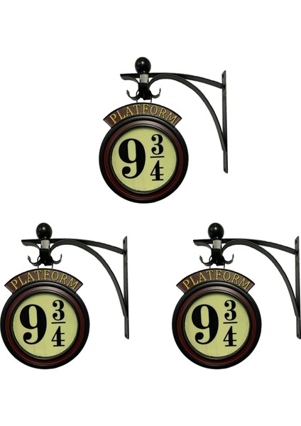 3 Adet 9 3/4 Gece Lambası Duvar Asılı Lamba Ev Garaj Odası Dekor Burcu Sihirli Fan Severler Hediye (Yurt Dışından)