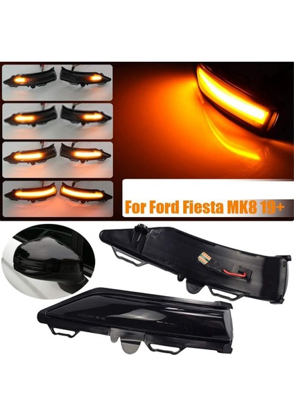 Araba Yan Dikiz Aynası Işık LED Dönüş Sinyali Lambası Fiesta Mk8 2019+ Dinamik Flaşör Göstergesi (Yurt Dışından)