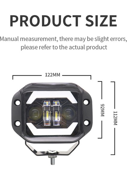 2 Adet 5 Inç Araba LED Çalışma Işıkları Melek Gözler Kare Spot Ön Tampon Örgü Sis Wranglers Için Uygun (Yurt Dışından)