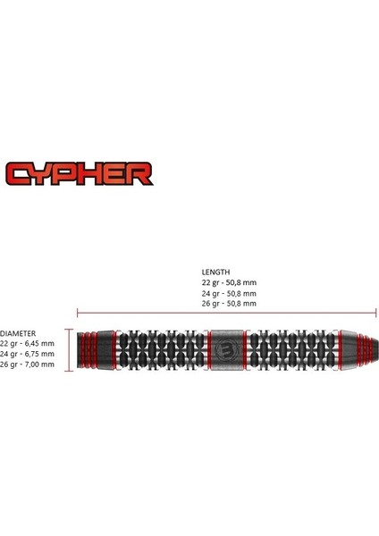 Cypher %90 Tungsten Çelik Uçlu Dart Oku modelleri