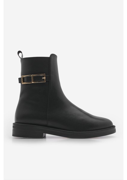 Kadın Altın Kemer Aksesuarlı Günlük Bot Soplen Siyah indirimleri