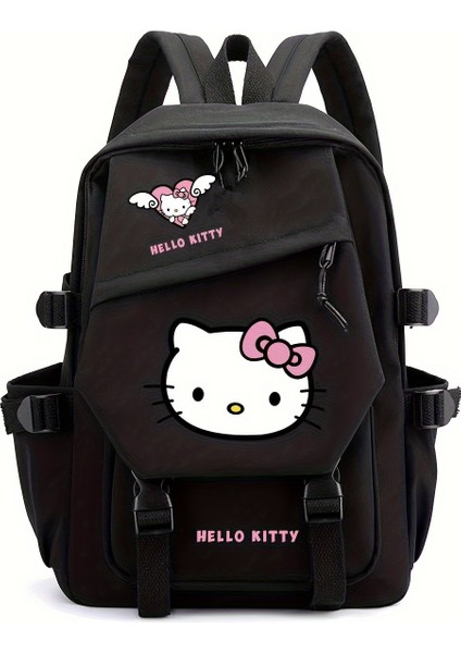 Hello Kitty Sırt Çantası - Yastıklı Askıları, Çoklu Bölmeleri, Seyahat ve Günlük Kullanım Için Güçlendirilmiş Tabanı, Kolay Temizlenebilir Dayanıklı Naylon Okul Çantası (Yurt Dışından)