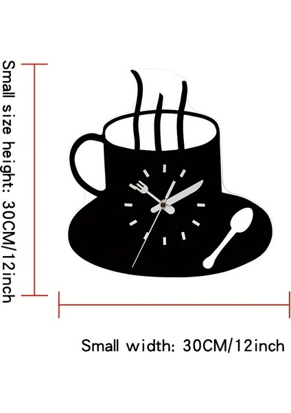 1 Adet Mutfak Duvar Saati, 3D Modern Akrilik Sessiz Duvar Saati, Yaratıcı Çerçevesiz Tasarım Sessiz Duvar Saati Duvar Sanatı Dekoru, Kahve Kupası Tarzı Duvar Saati (Yurt Dışından)