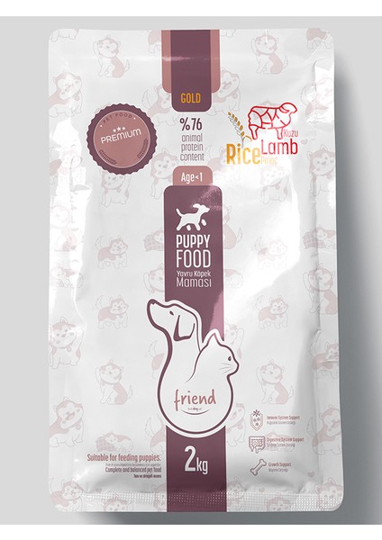 Friend Pet Premium Gold Yavru Köpek Maması Kuzulu 2 Kilo %100 Yeme Garantili fiyatları