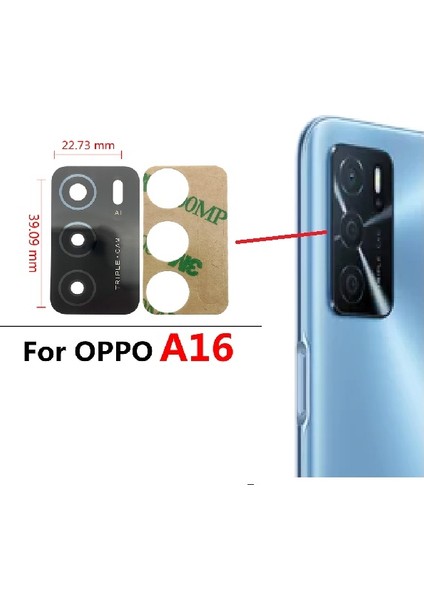 Oppo A16 Arka Kamera Camı Lens Yapışkanlı