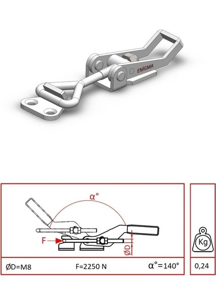 Kaput Kilidi Gerdirme Aparatı 93808 Y Galvaniz