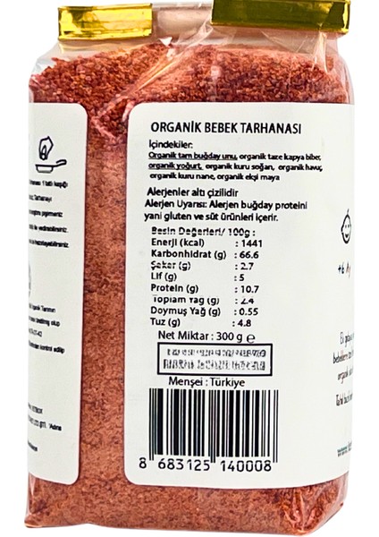 Organik Bebek Tarhanası +6 Ay 300GR Katkısız Doğal