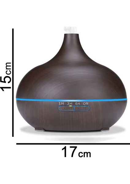 Bn-01 Mini Boy 15CM Uçucu Yağ Difüzör 550ML Uzaktan Kumandalı LED Aromaterapi Ahşap Görünümlü Hava Nemlendirici Hava Aroma Nemlendirici Meditasyon Için 15 x 17CM Koyu Kahverengi