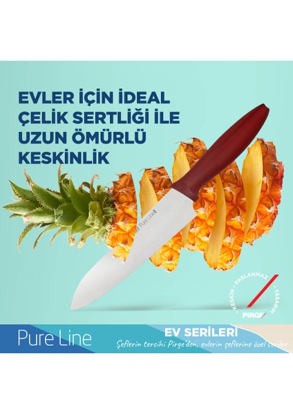 Pure Line Evin Şefi 2'li Bıçak Seti - 35090 Bordo