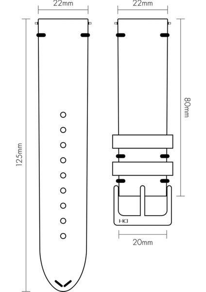 D1001S Karışık Desenli Kordon -Yeşil-Siyah - 22MM