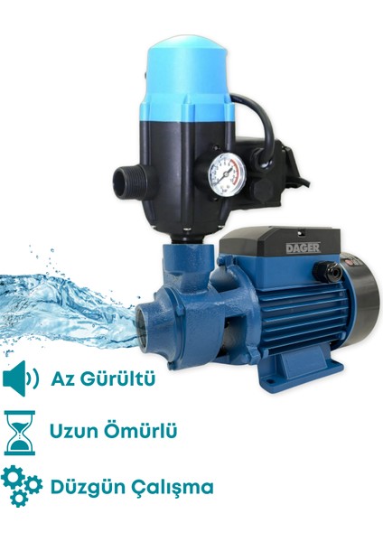 Yüksek Kalite Paket Hidrofor Otomatik Su Pompası 0.5 Hp 1 inç Hidrofor Set Pompa 2 Kat 2 Daire Hediye Setli