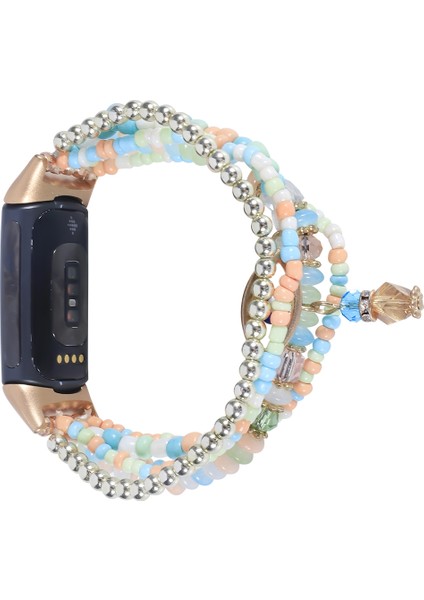 Fit Charge 5 Için Göz Boncuklu Zincir Saat Bandı (Yurt Dışından)