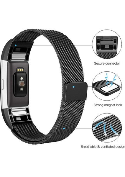 Fıt Charge 2 Için Paslanmaz Çelik Kordonlu Saat, Boyut: S (Yurt Dışından) fiyatları