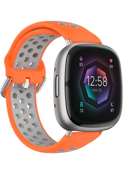 Fitbit Sense 2 Için Iki Renkli Silikon Saat Bandı (Yurt Dışından)