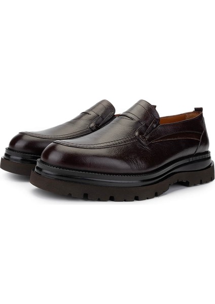 Erkek Hakiki Deri Kahverengi Loafer Ayakkabı 537 3493 Erk Ayk SK24-25 Kahve indirimleri