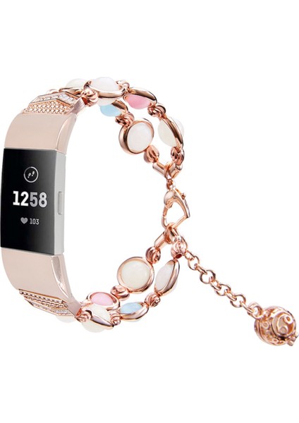 Fitbit Charge 5 Için Akik Boncuk Kordonlu Saat (Yurt Dışından)