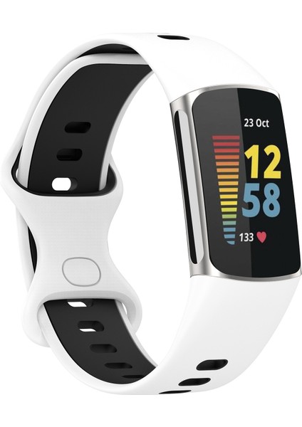 Fitbit Charge 5 Için Iki Renkli Silikon Kordonlu Saat (Yurt Dışından)