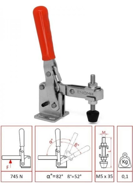 Yatay Taban Clamp Dikey Bağlantı Elemanı 1101 Y